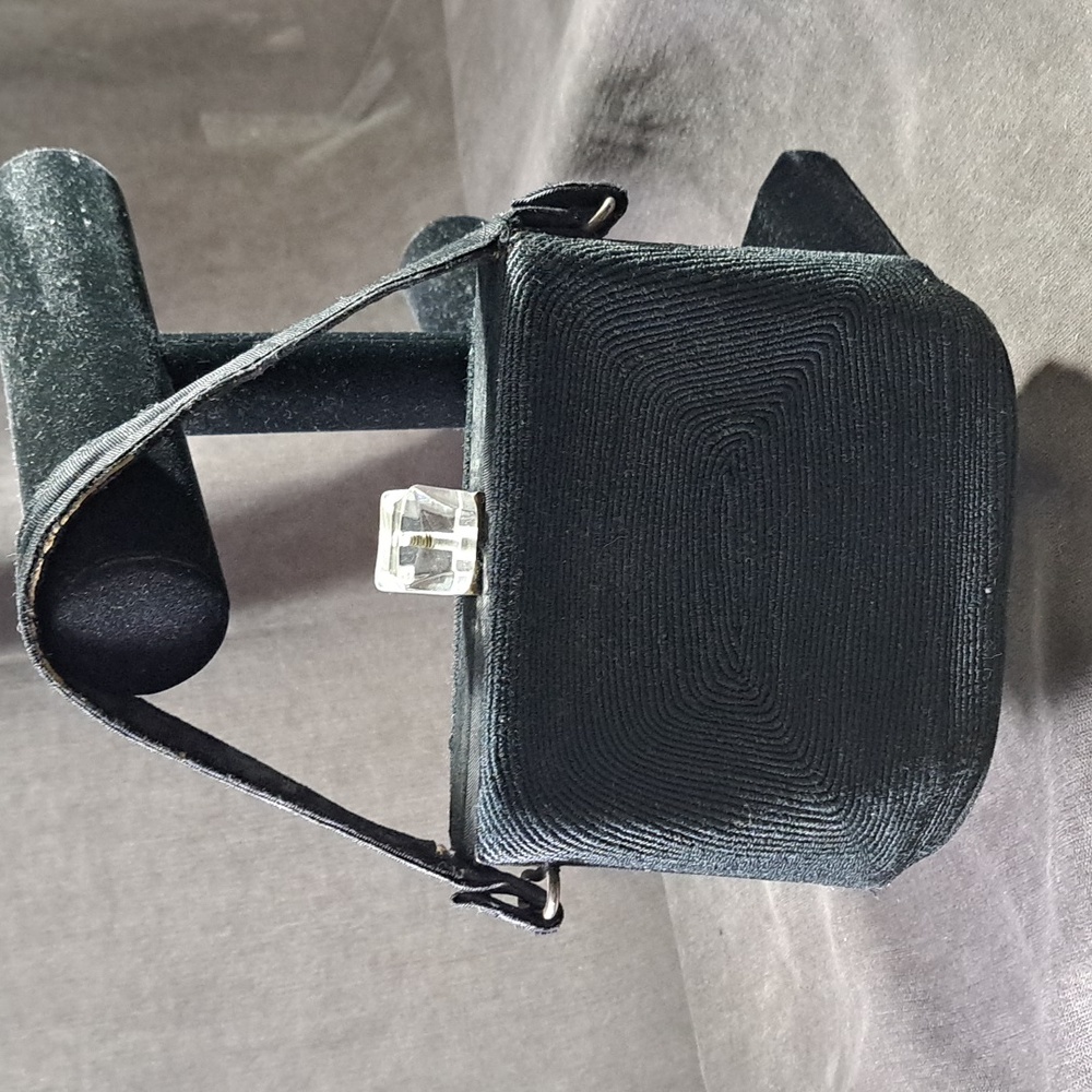 Antique Park Lane Creation By Capitol Leather Black Corde Pillbox Handbag  G- - Picture 3 of 16